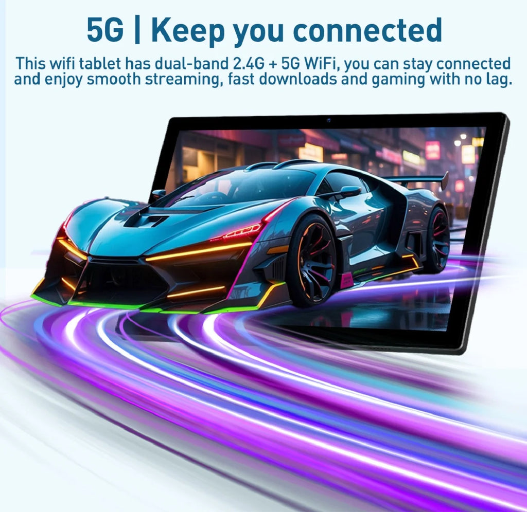 Tablet 10 Inch Android 15 Tablets,128Gb ROM+24GB RAM,5G Wi-Fi Tableta PC,1TB Expand,Octa-Core,5G Wi-Fi,Gps,Bluetooth 5.0,Dual Camera,7000Mah,Split Screen,Face Unlock,2 in 1 Tablet with Keyboard