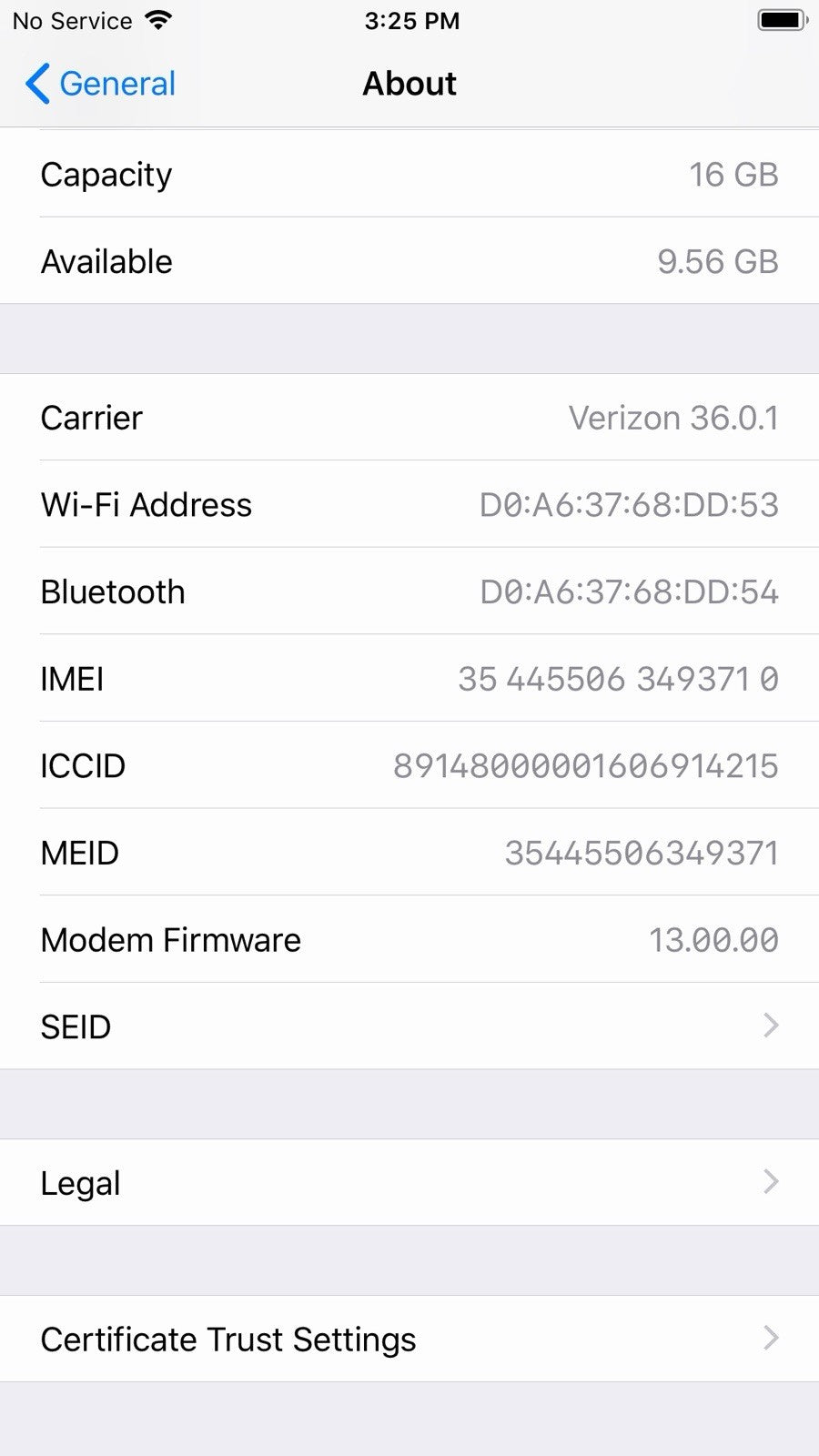 Apple A1522 iPhone 6 Plus 16GB MGCK2LL/A Unlocked Verizon Battery 90%