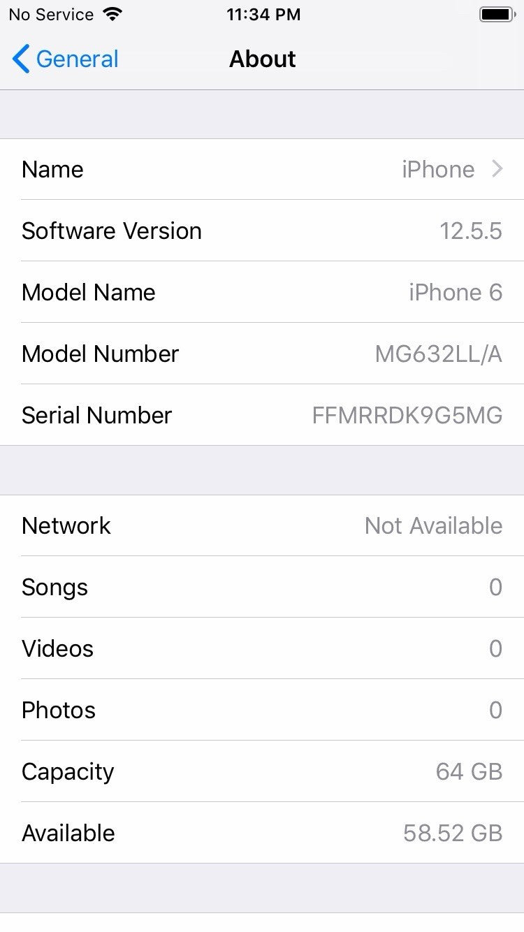 Apple A1549 iPhone 6, 64GB Unlocked Verizon 83% Battery MG632LL/A Space Gray