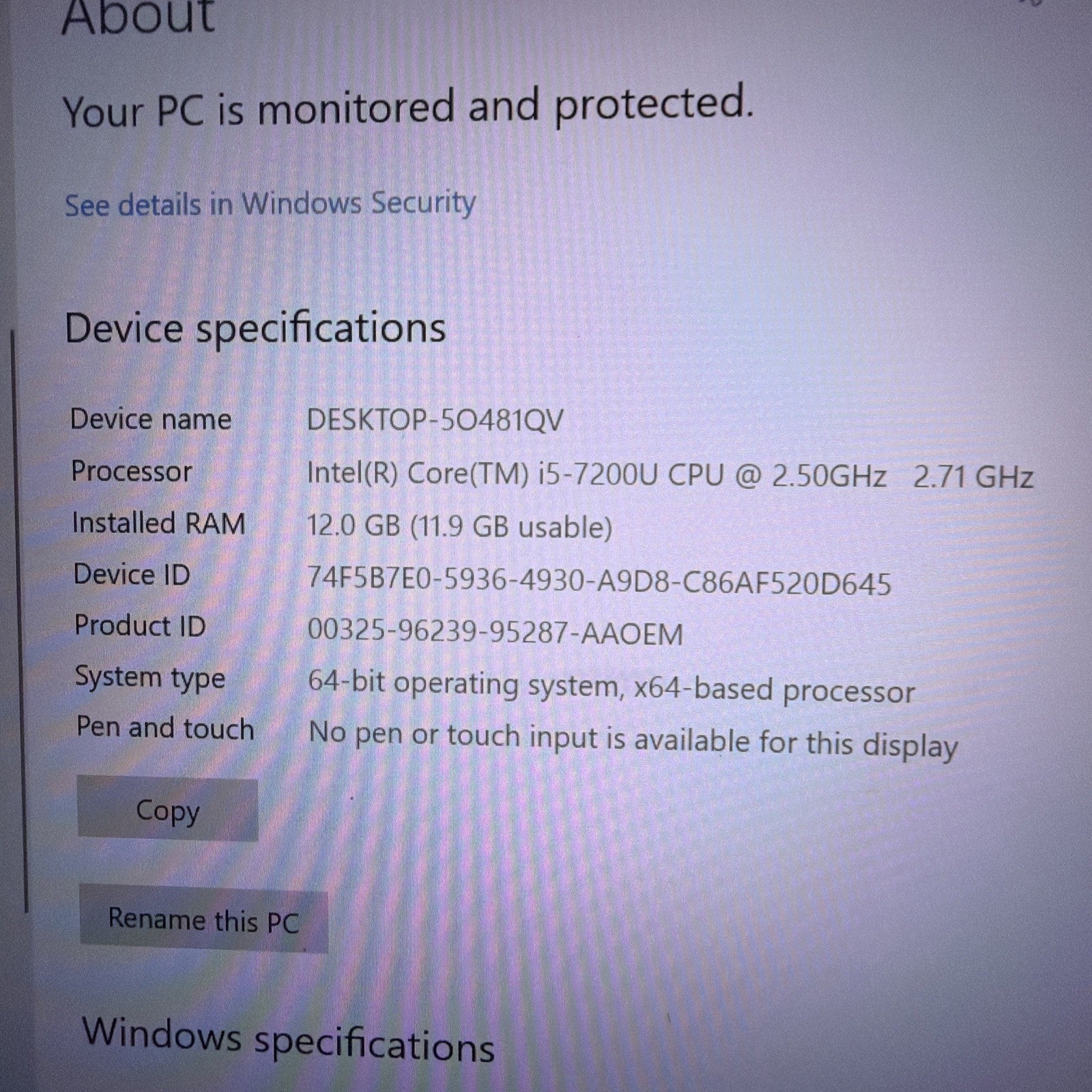 Lenovo ThinkPad T470s i5-7200U @2.5GHz 12GB RAM 256GB SSD NO BATTERY NO AC