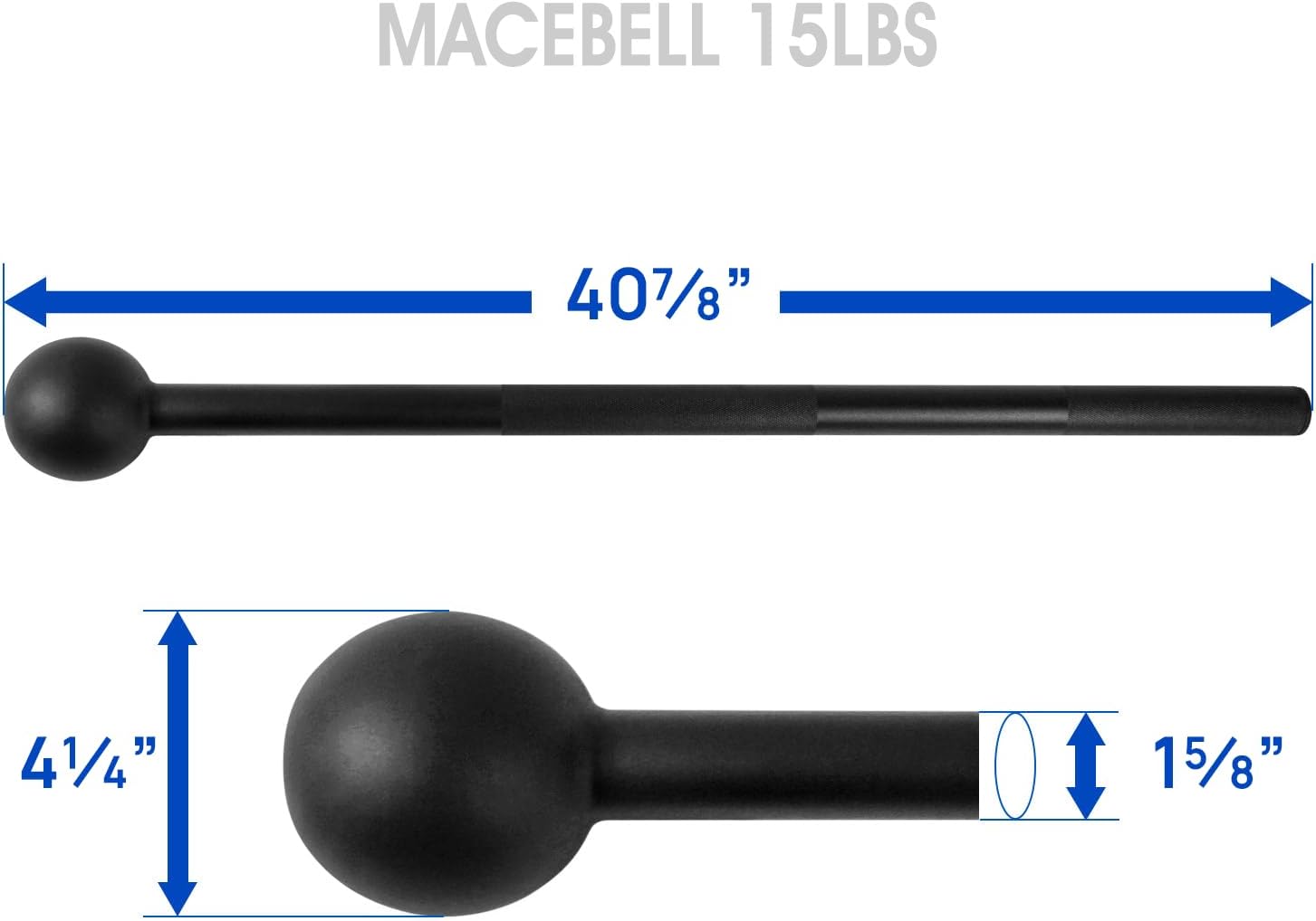 Yes4All Steel Mace Bell 5-30LB Strength Training Workout Bar