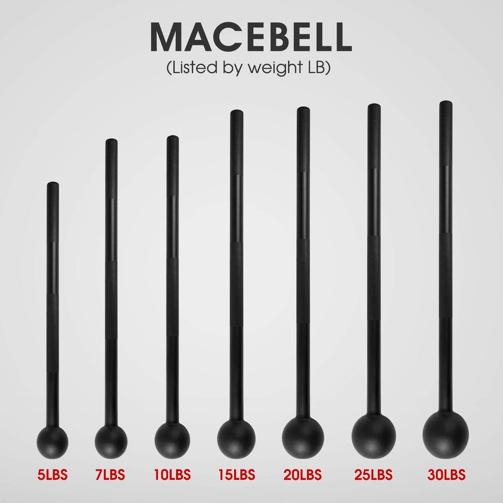 Yes4All Steel Mace Bell 5-30LB Strength Training Workout Bar