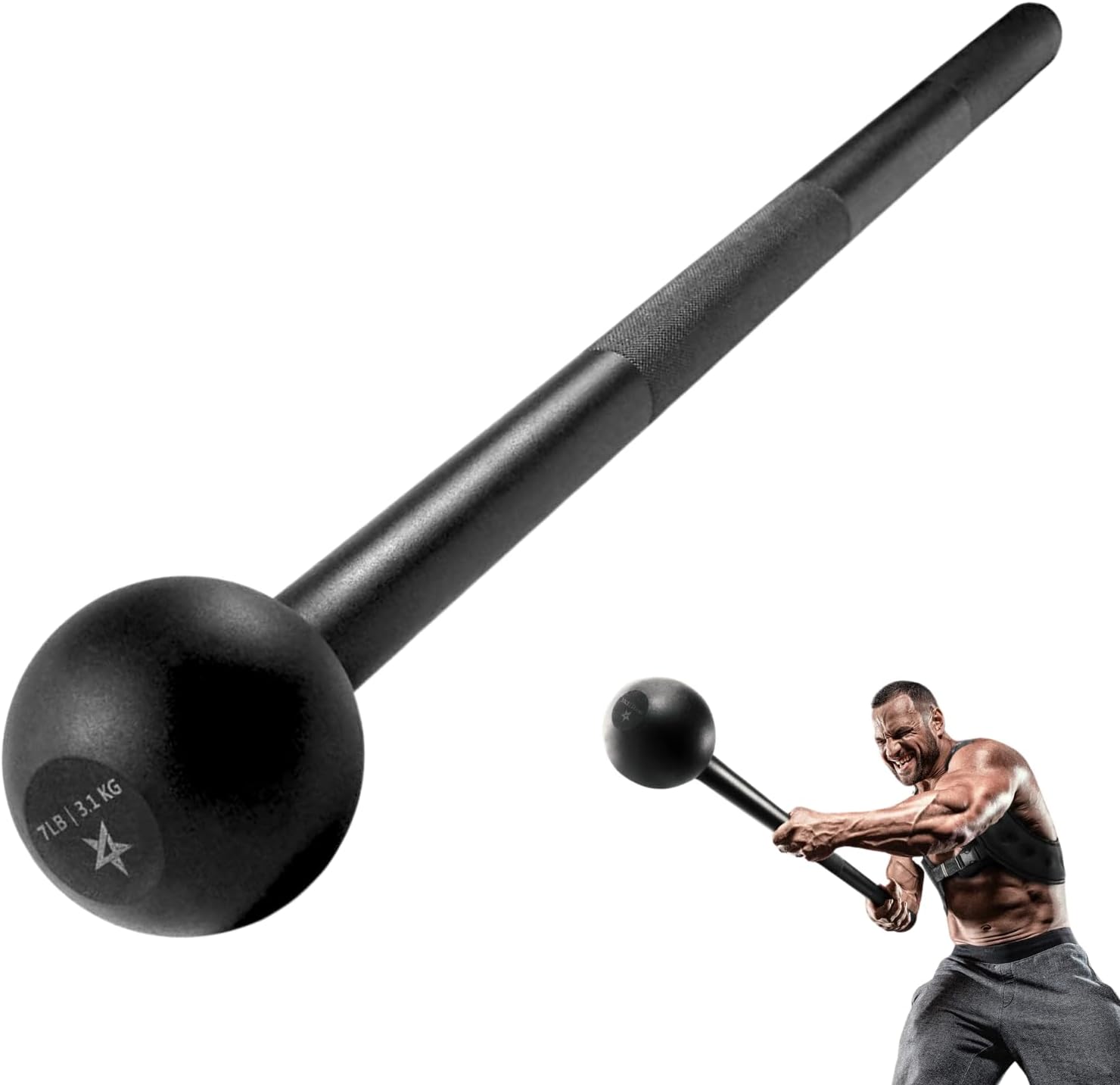 Yes4All Steel Mace Bell 5-30LB Strength Training Workout Bar