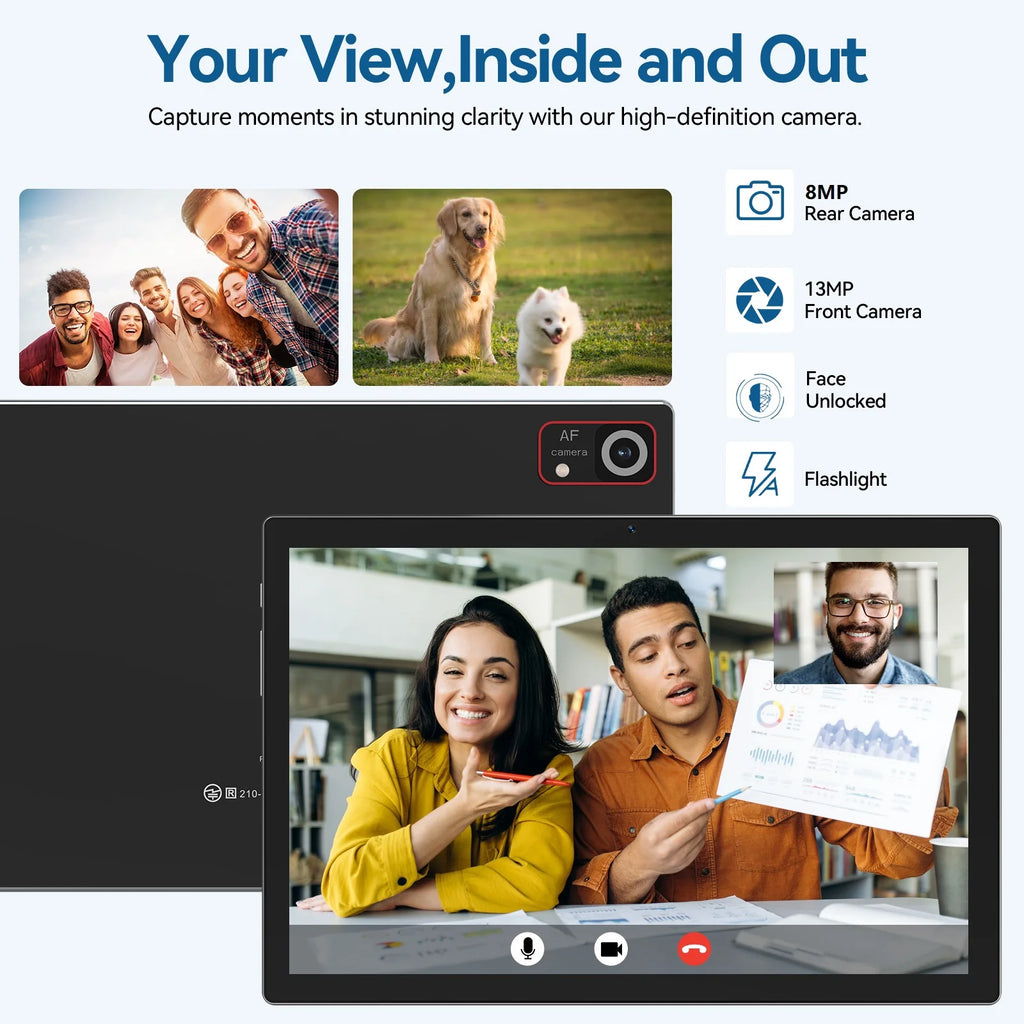 Tablet 10 Inch Android 15 Tablets,128Gb ROM+24GB RAM,5G Wi-Fi Tableta PC,1TB Expand,Octa-Core,5G Wi-Fi,Gps,Bluetooth 5.0,Dual Camera,7000Mah,Split Screen,Face Unlock,2 in 1 Tablet with Keyboard