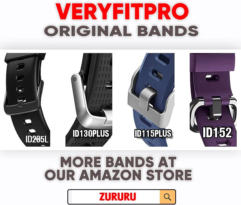 ZURURU Veryfit Pro ID115Plus HR Replacement Band Strap 2-Pack Fitness Tracker