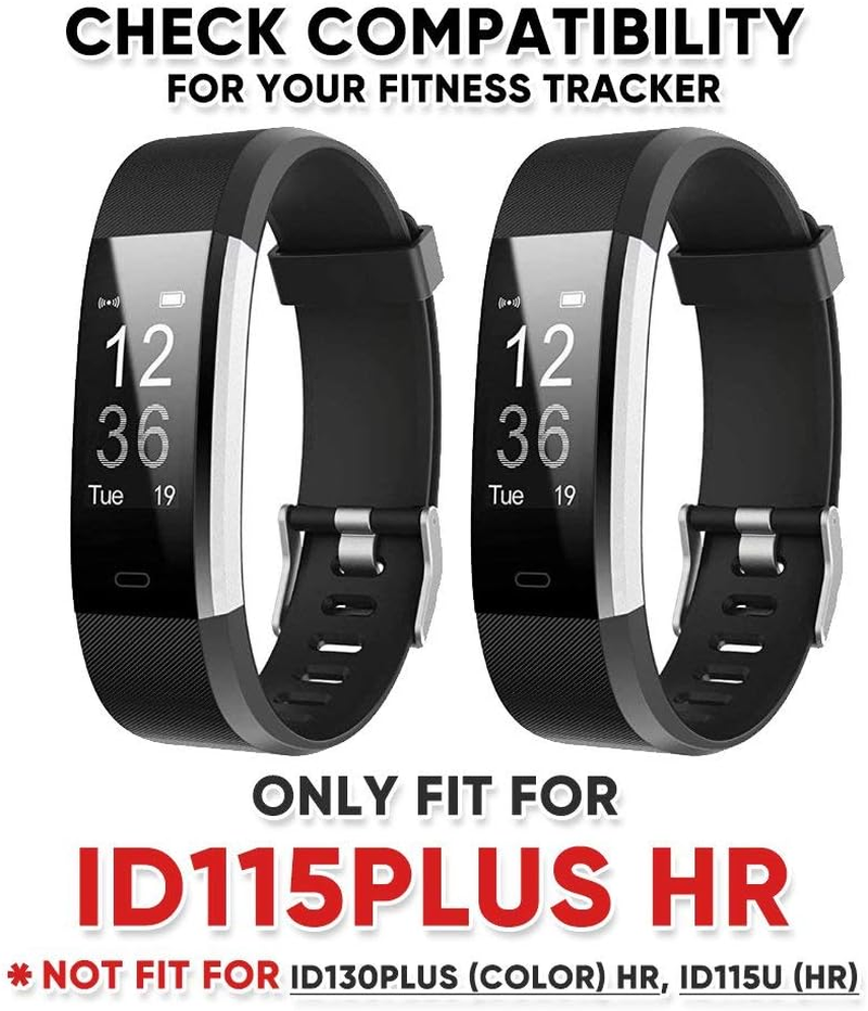 ZURURU Veryfit Pro ID115Plus HR Replacement Band Strap 2-Pack Fitness Tracker