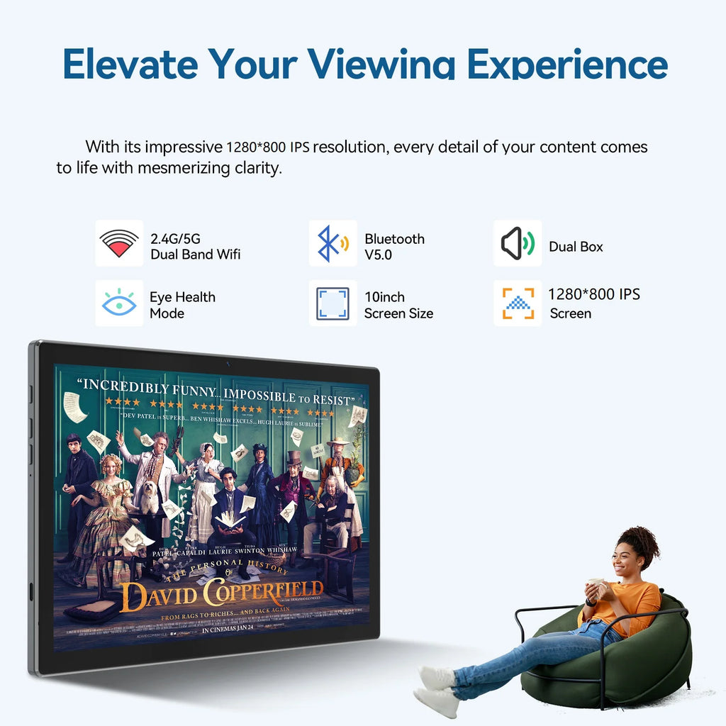 Tablet 10 Inch Android 15 Tablets,128Gb ROM+24GB RAM,5G Wi-Fi Tableta PC,1TB Expand,Octa-Core,5G Wi-Fi,Gps,Bluetooth 5.0,Dual Camera,7000Mah,Split Screen,Face Unlock,2 in 1 Tablet with Keyboard