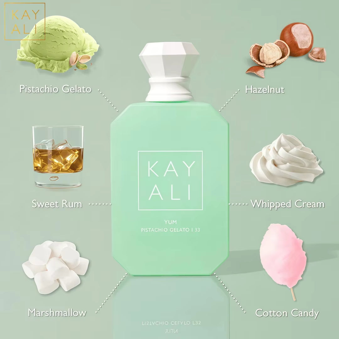 KAYALI Yum Pistachio Gelato 33 Eau De Parfum, Sweet Gourmand Pistachio